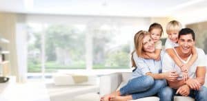 Young family in new home