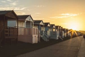 Houses with sunset