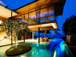 Modern home with pool