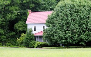 Partially wooded area with small home