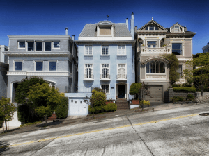 San Francisco street lined with homes
