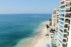 Condos on a sandy beach